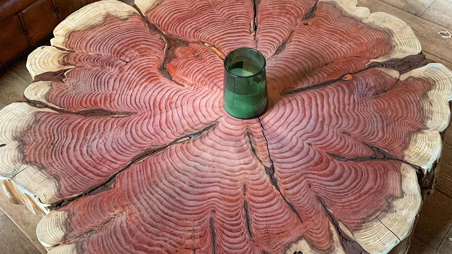 Table basse tranche d'arbre